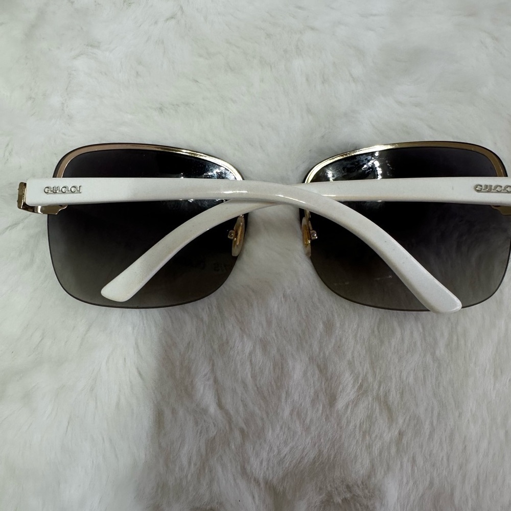 Gucci white and and red and green stone with gray lenses Sunglasses - Picture 7 of 8
